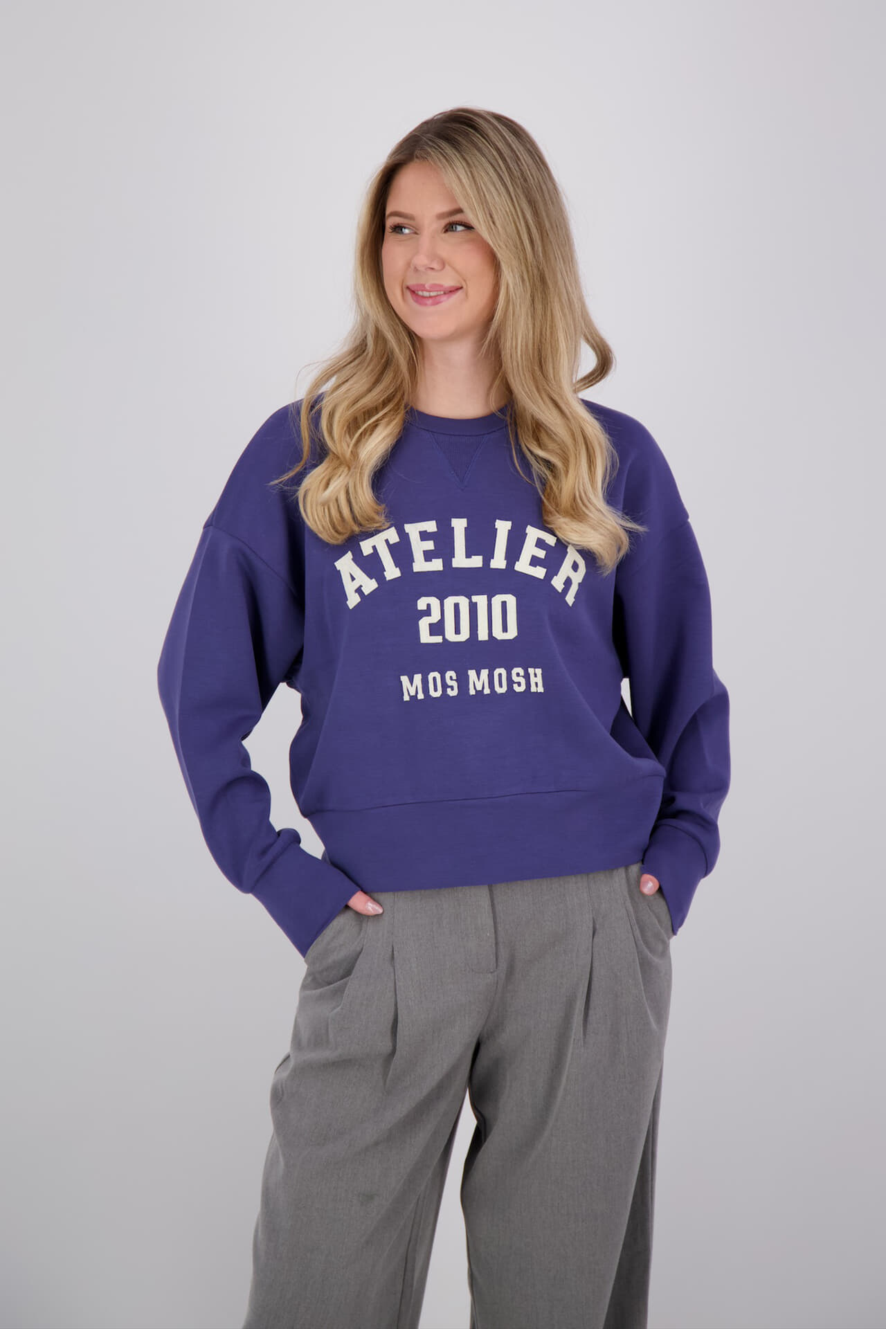 Mos Mosh Sweater Nima Blauw