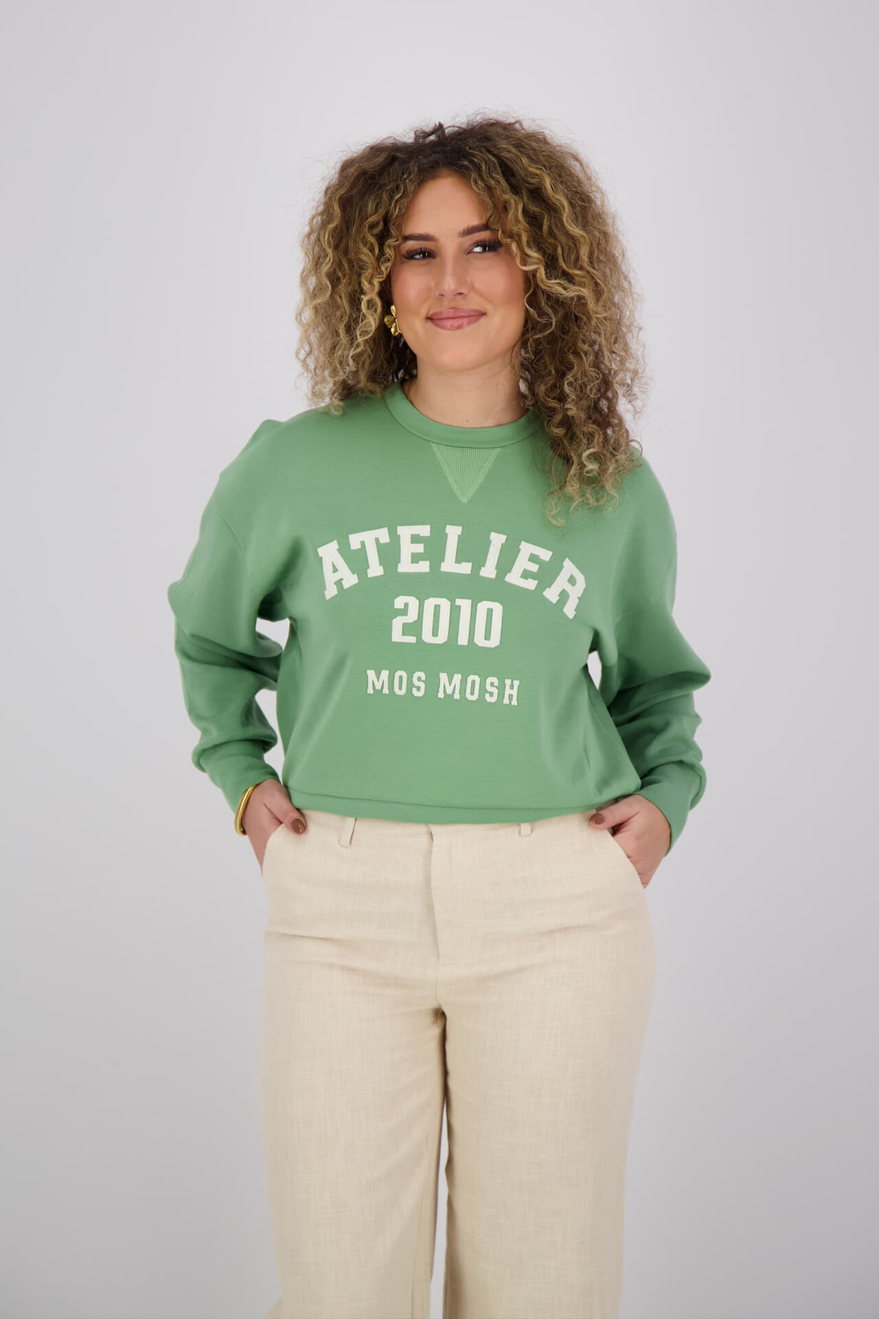 Mos Mosh Sweater Nima Groen