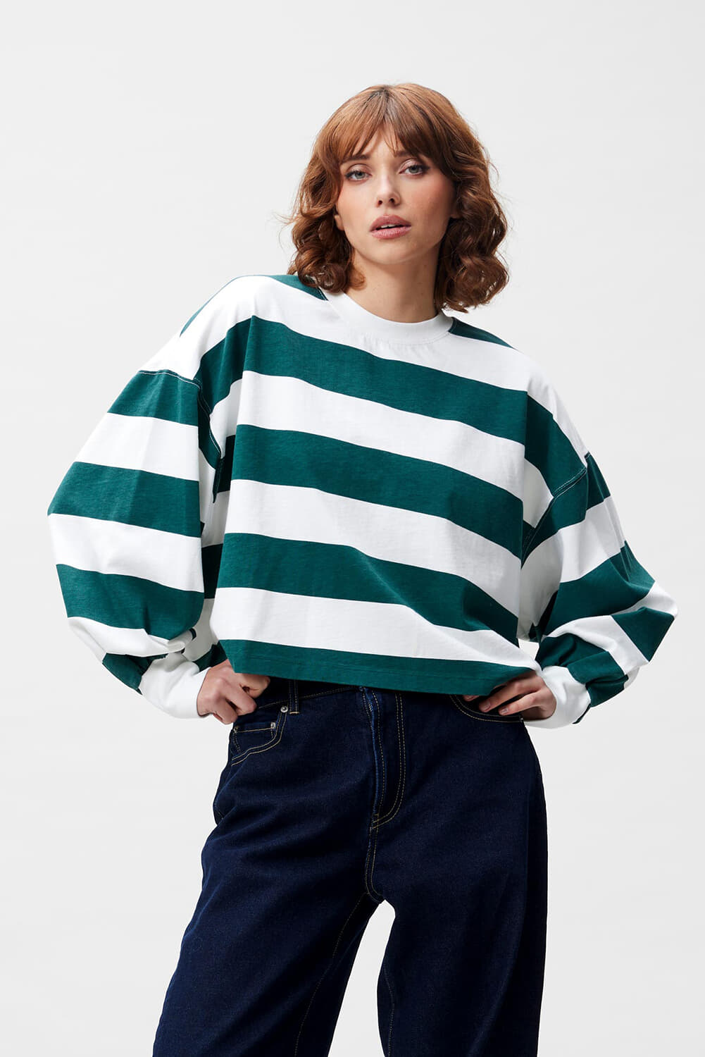 Catwalk Junkie Sweater Striped Oversized Groen
