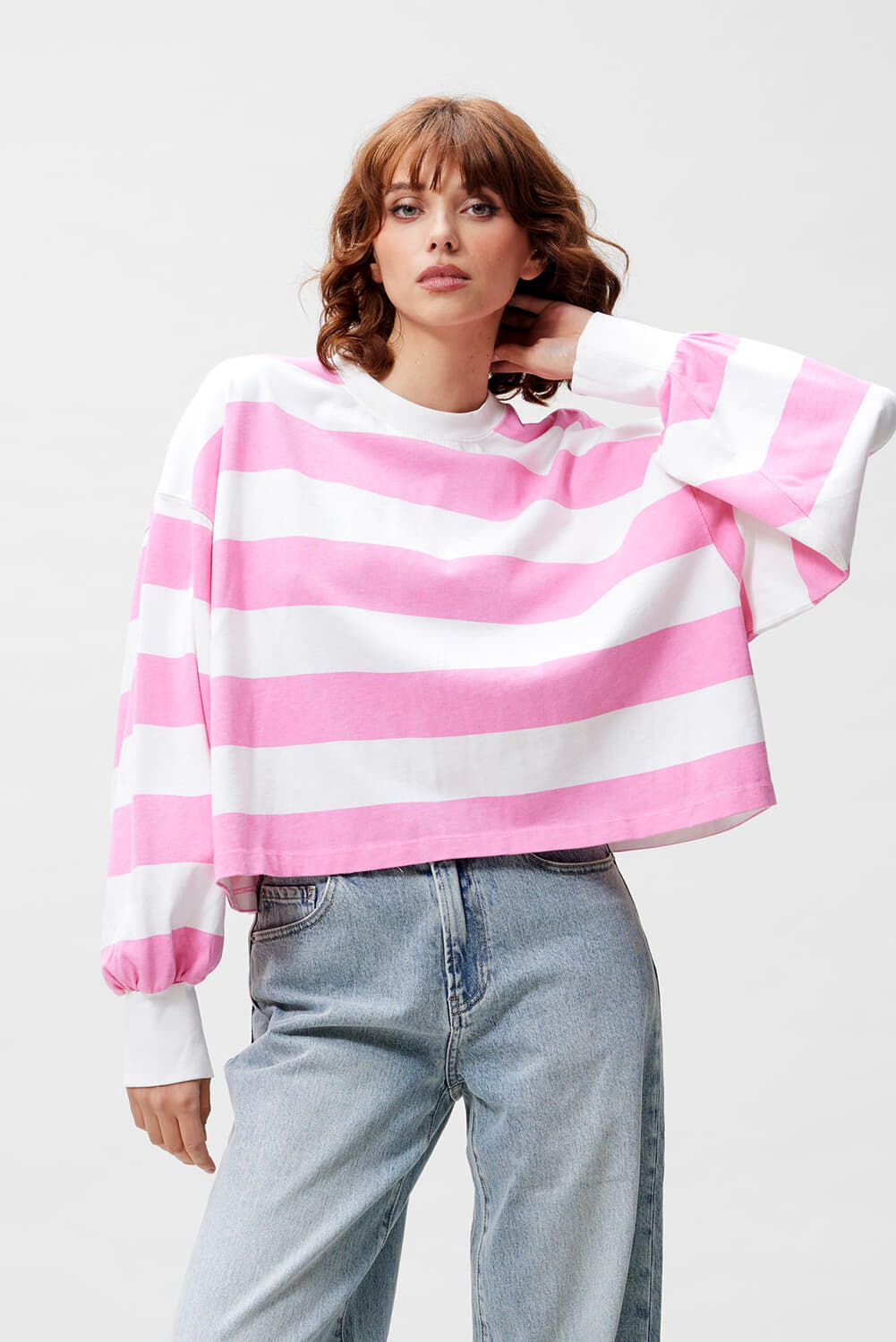 Catwalk Junkie Sweater Striped Oversized Roze