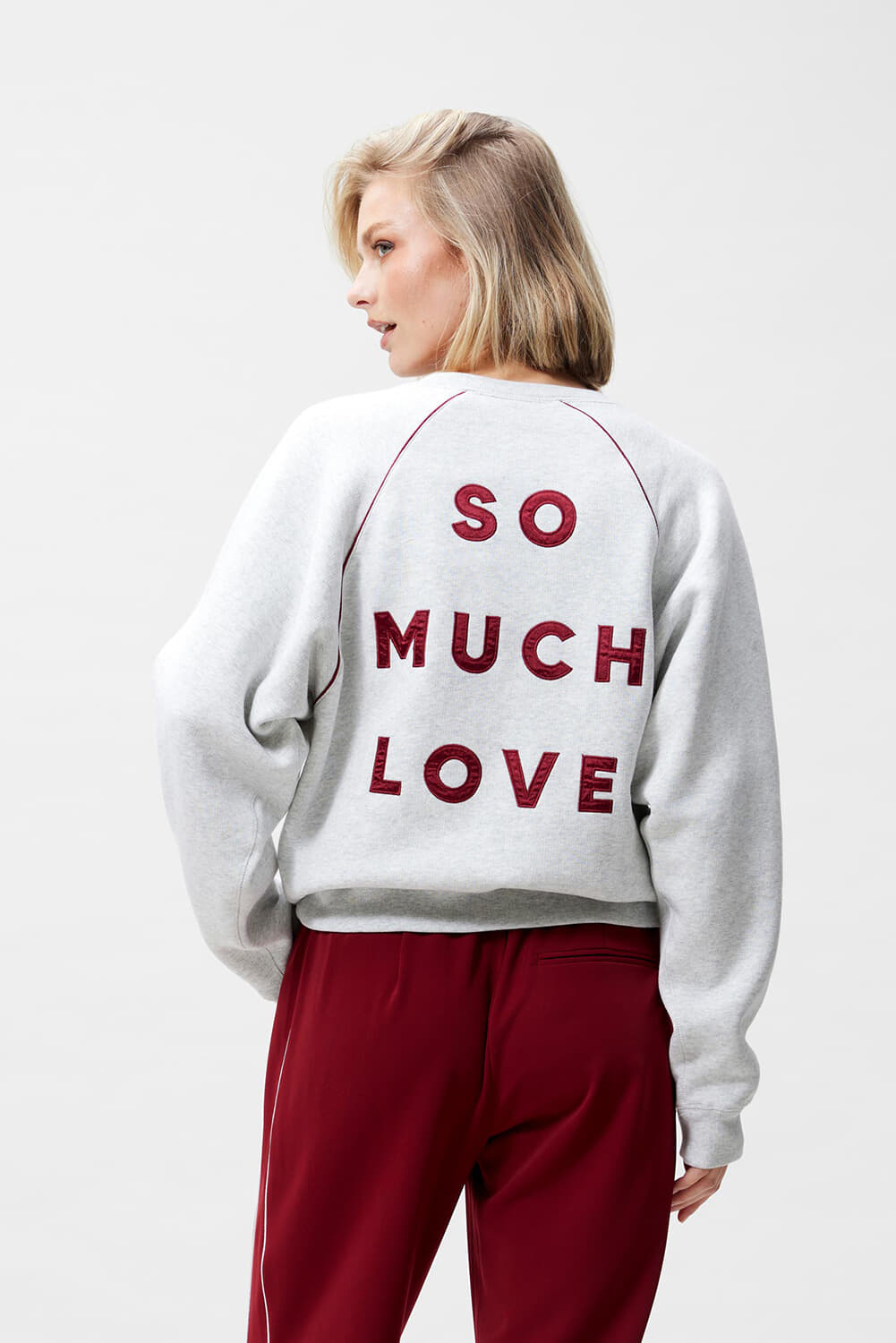 Catwalk Junkie Sweater Graphic with piping Grijs