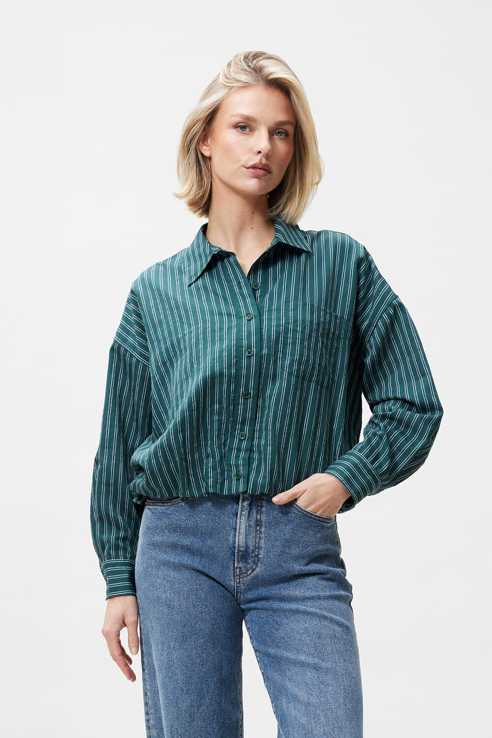 Catwalk Junkie Blouse Tuck in Groen