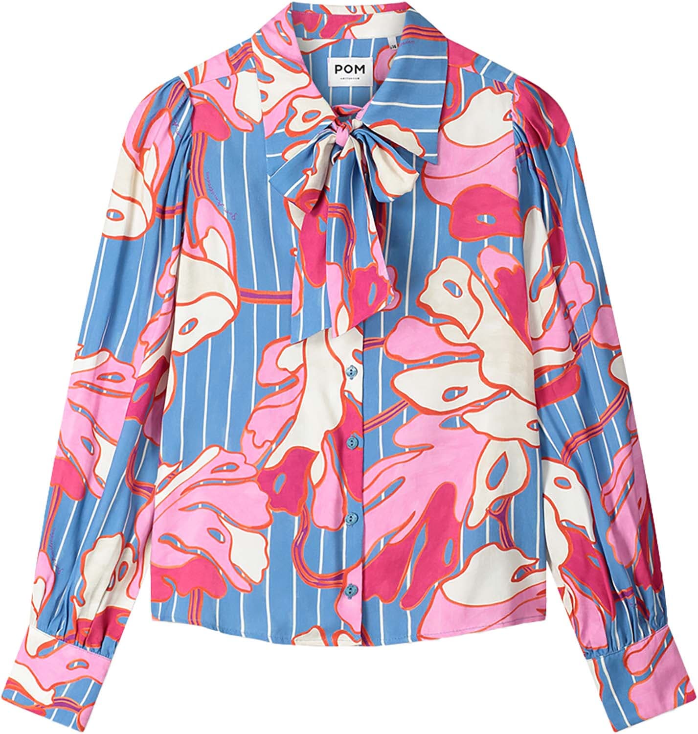 Pom Amsterdam Blouse Urban Flora Stripe Beige