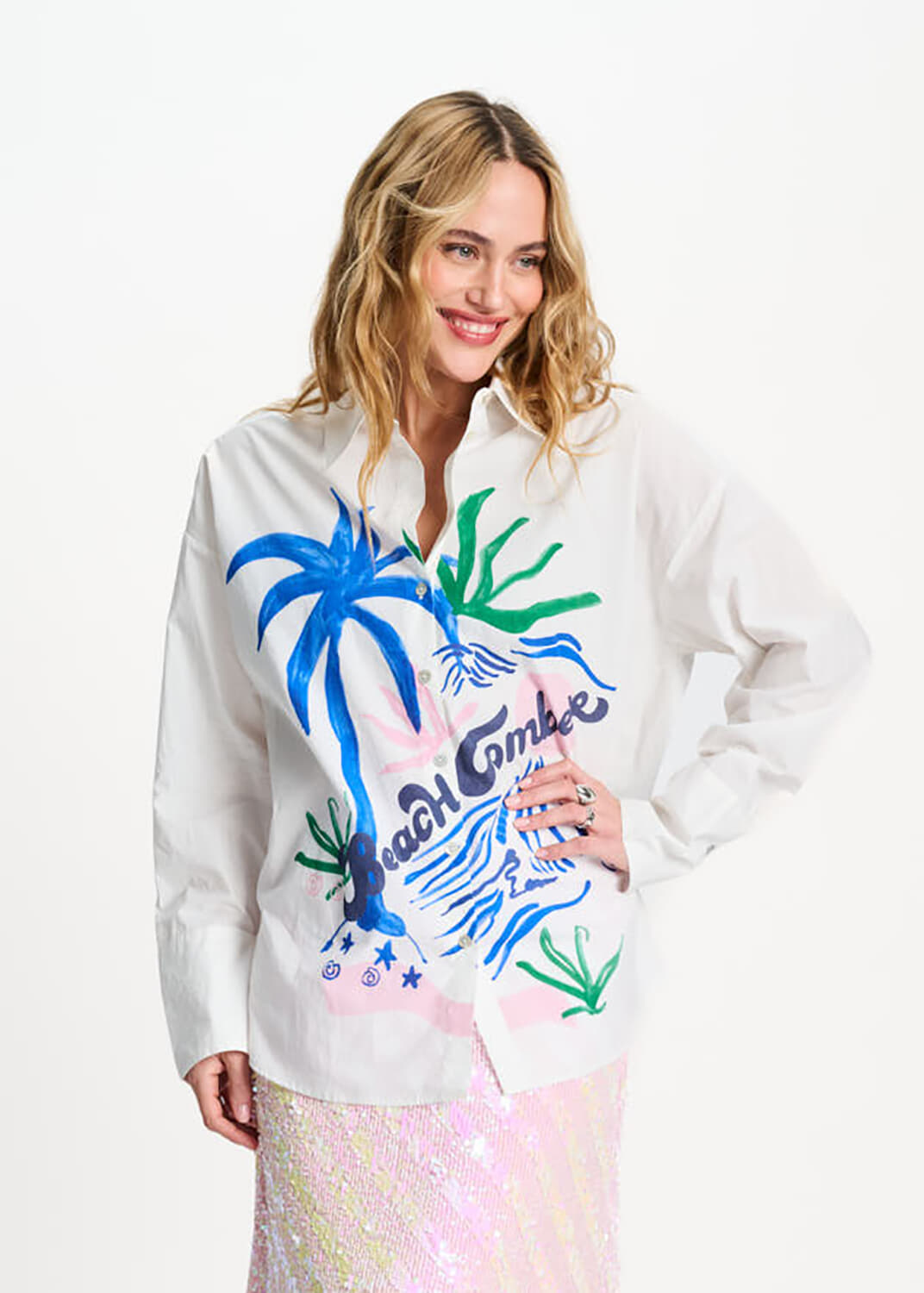 Pom Amsterdam Blouse Poplin Beachcomber Wit