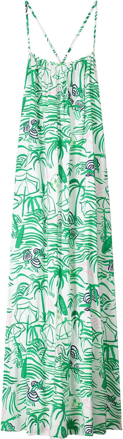 Pom Amsterdam Blouse Beach Vibes Maxi Groen