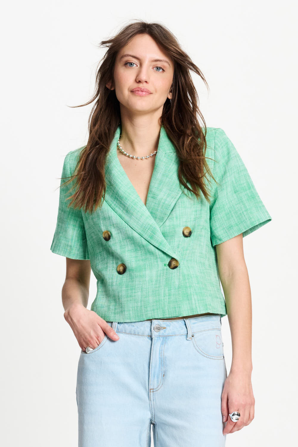 Pom Amsterdam Blazer Palm Groen