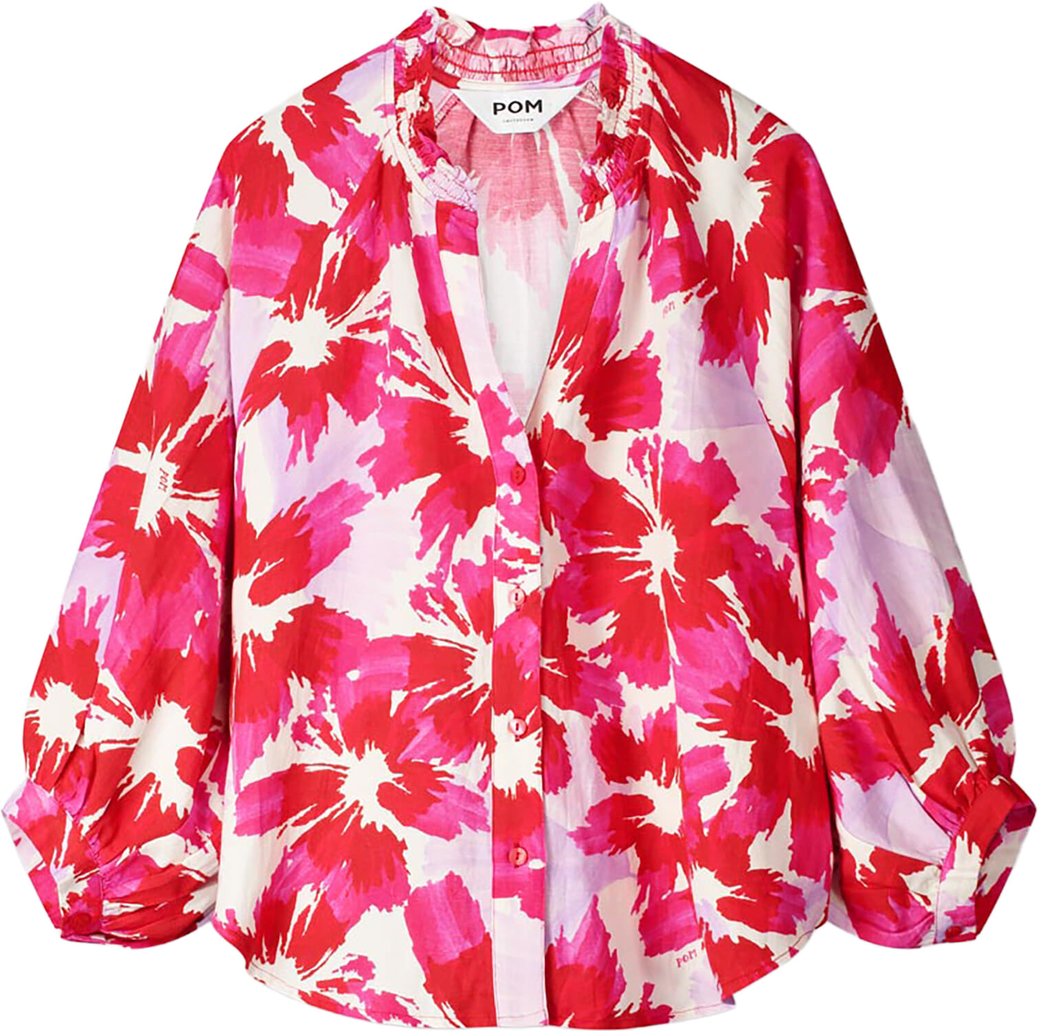 Pom Amsterdam Blouse Bubble Bloom Linnen Multi