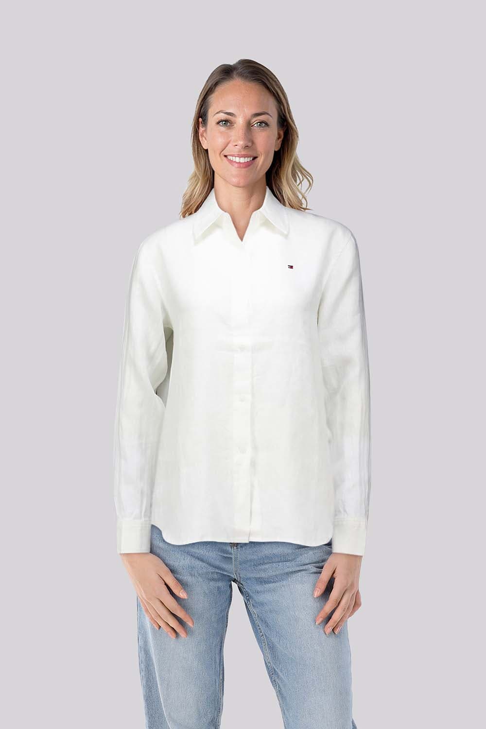 Tommy Hilfiger Blouse  Linnen  Wit