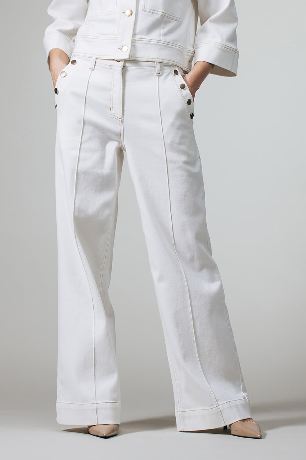 Label Dot Pantalon Reva Off White