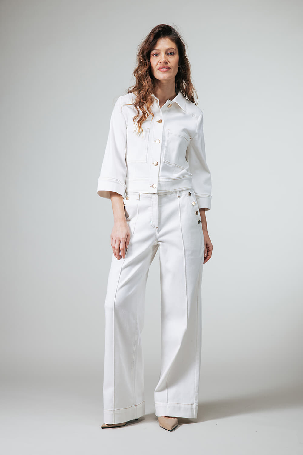 Label Dot Pantalon Reva Off White