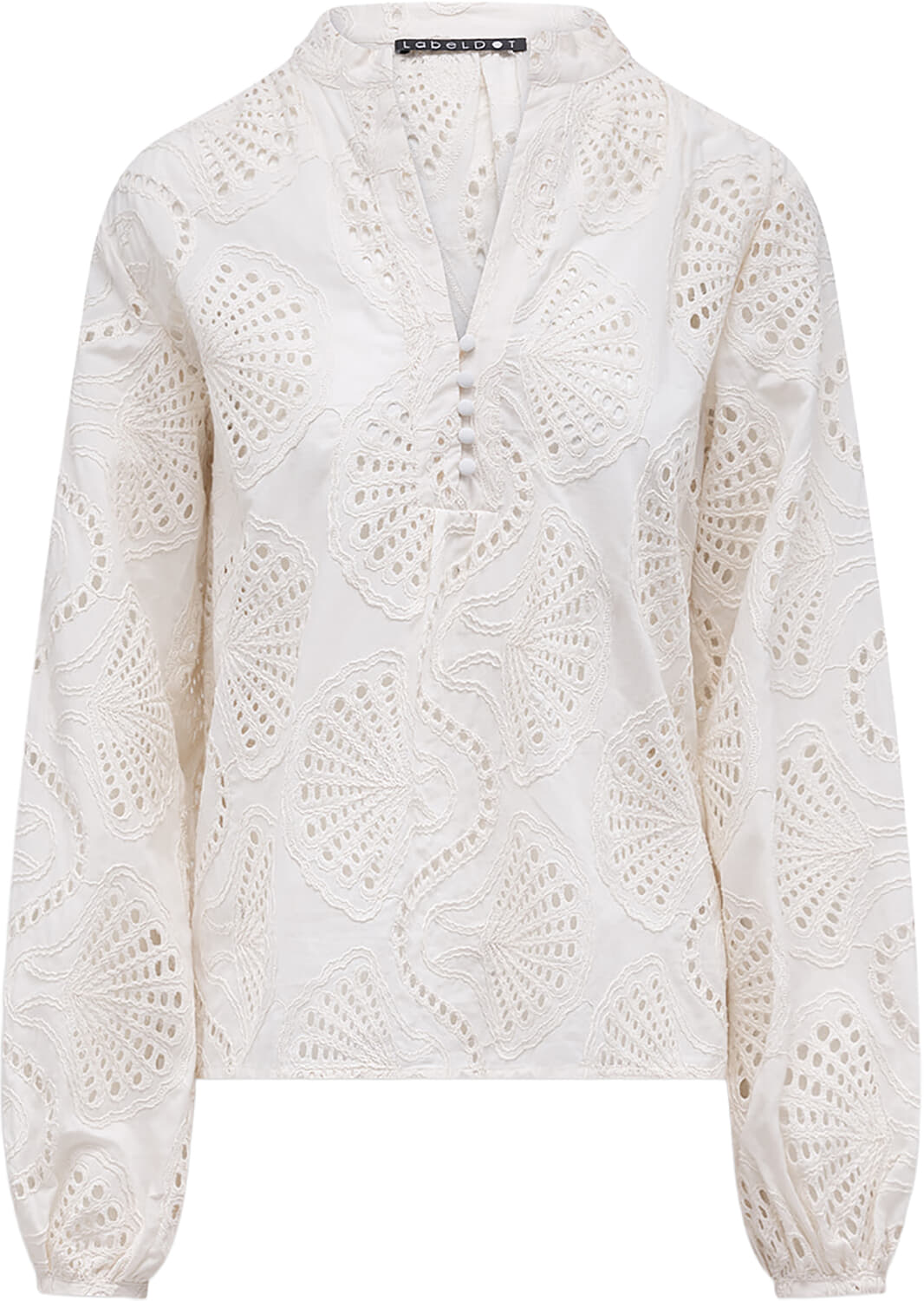 Label Dot Blouse Anneke met broderie anglaise Off White