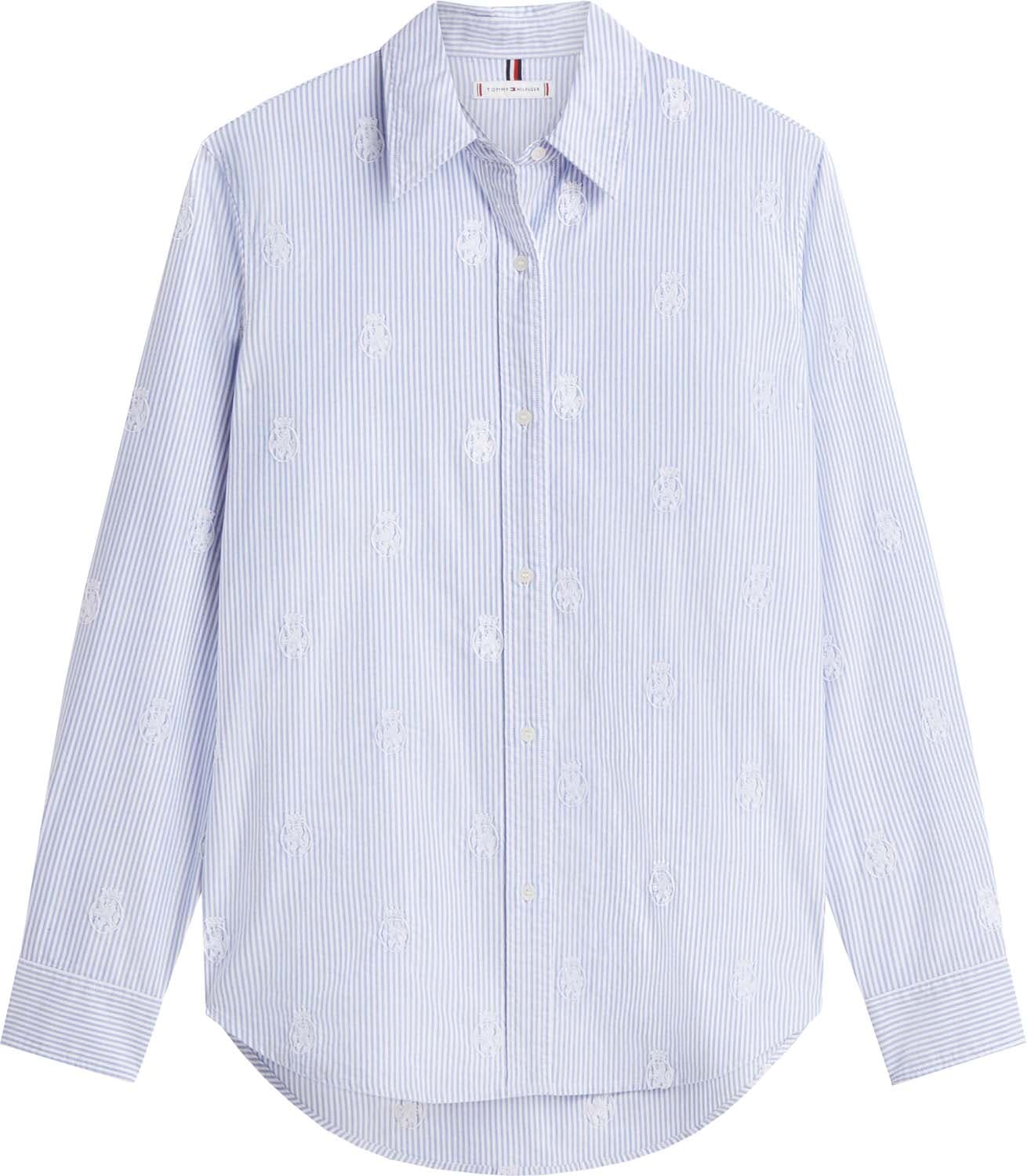 Tommy Hilfiger Blouse Oxford aop relaxed Hemelsblauw