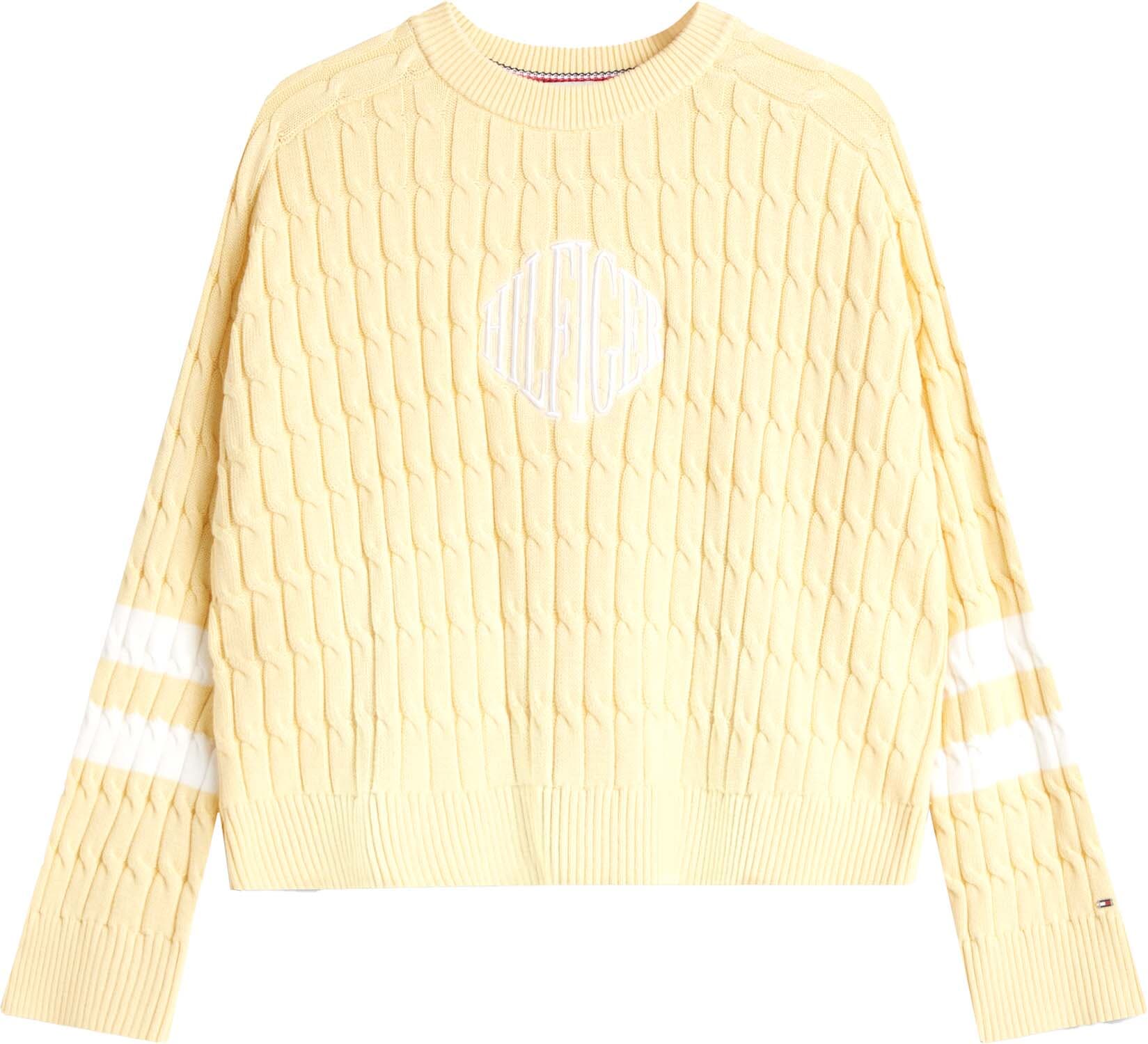 Tommy Hilfiger Trui Textured grapic C neck Geel