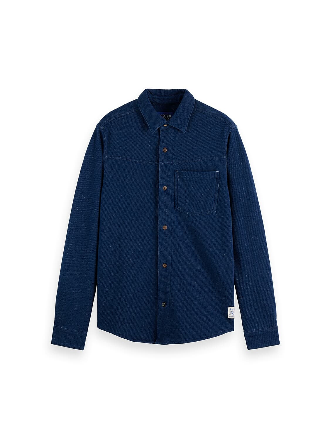 Scotch & Soda Overhemd Washed indigo textured jersey Indigo