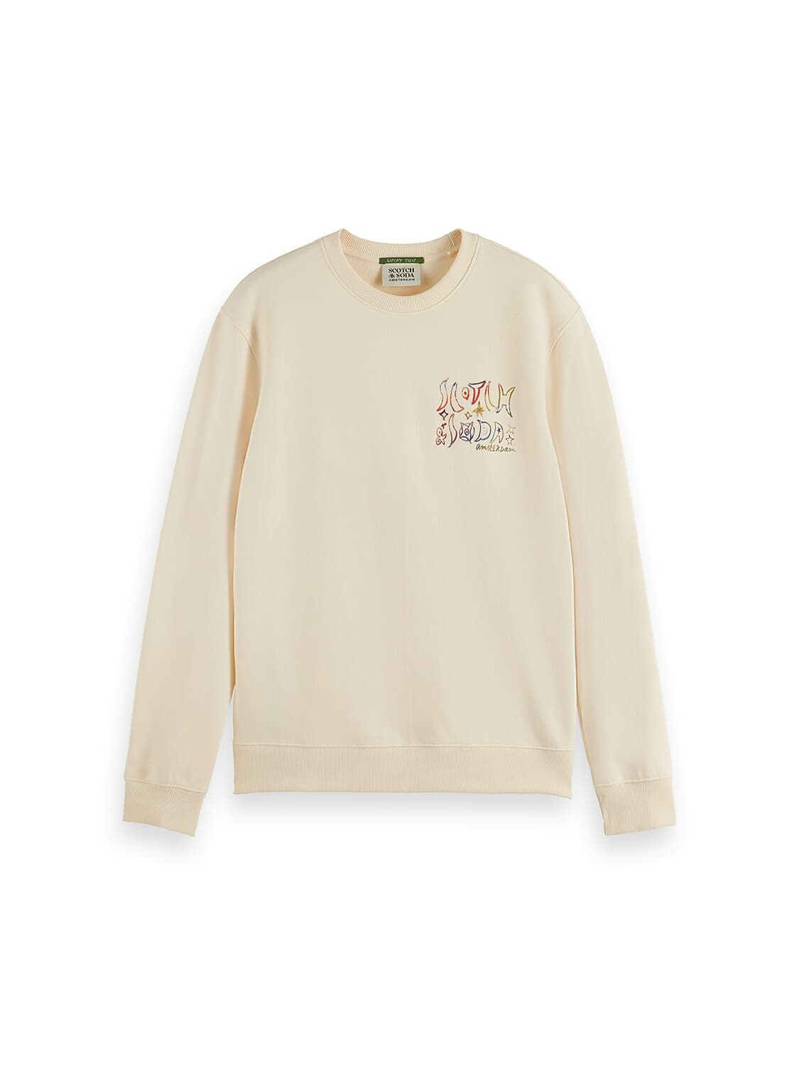 Scotch & Soda Sweater Front and back artwork regular-fit Kaki