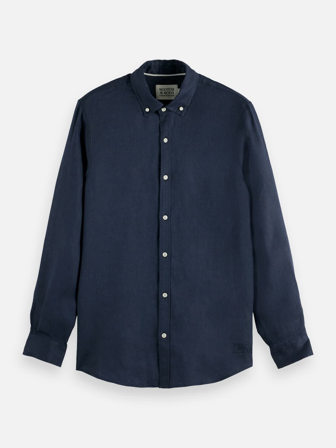 Scotch & Soda Overhemd Core Linnen Navy