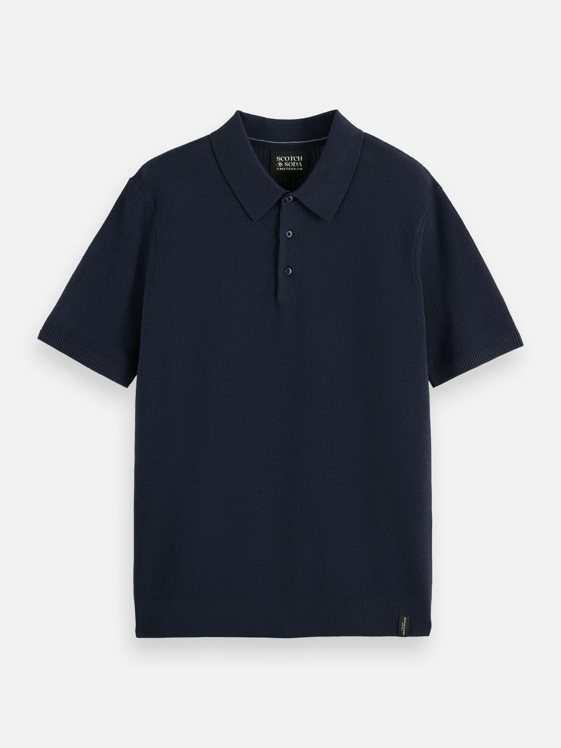 Scotch & Soda Polo Core Structured knitted regular fit Navy