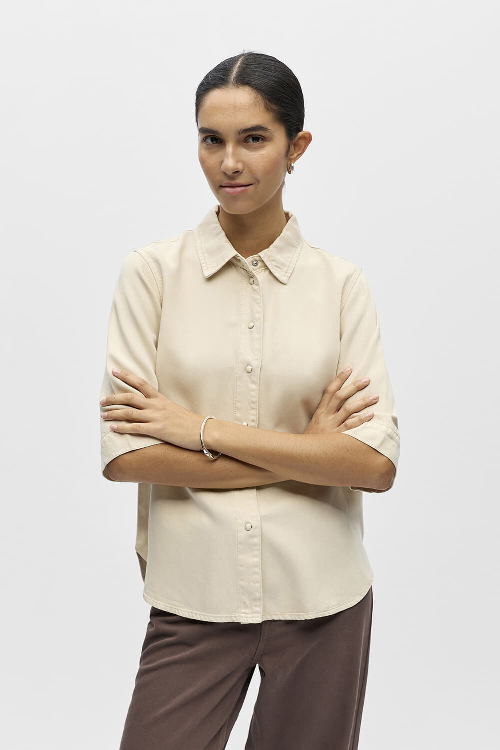 Object Top Frame Denim Beige