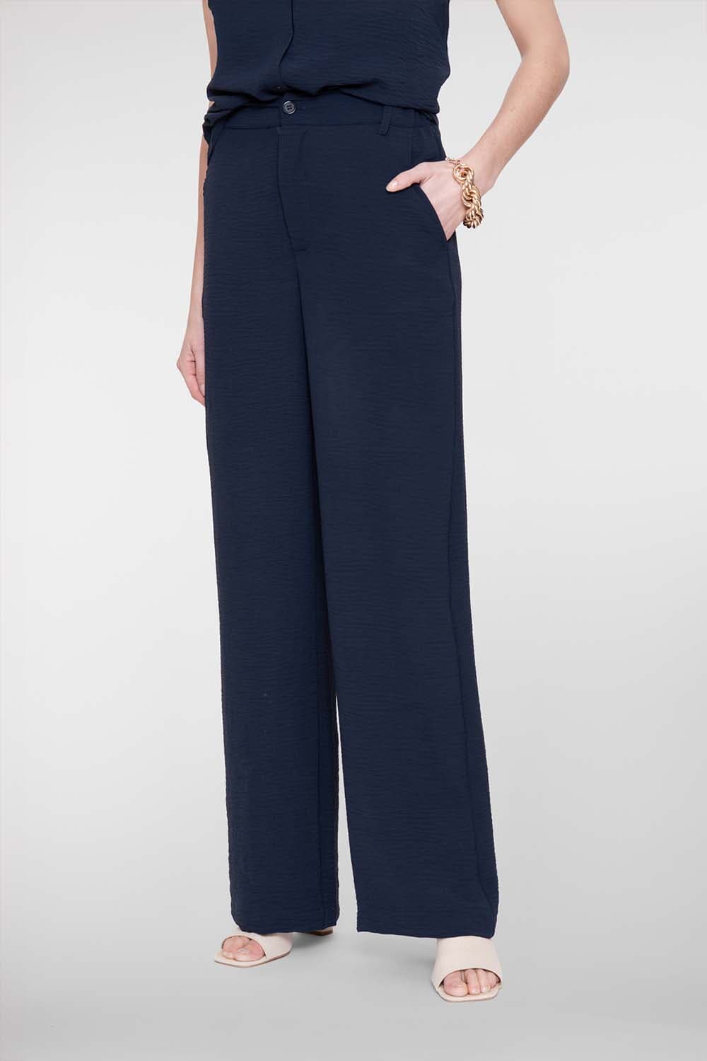 Geisha Pantalon Crinckle Navy