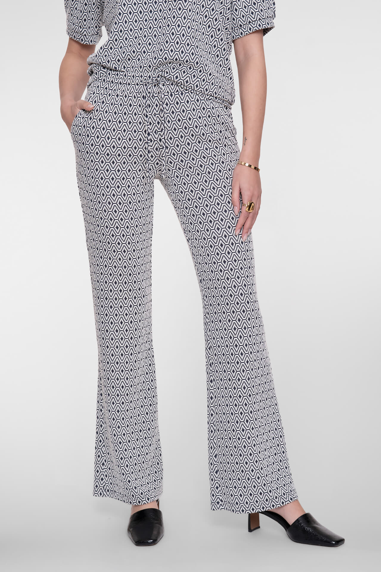 Geisha Pantalon Jacquard Off White