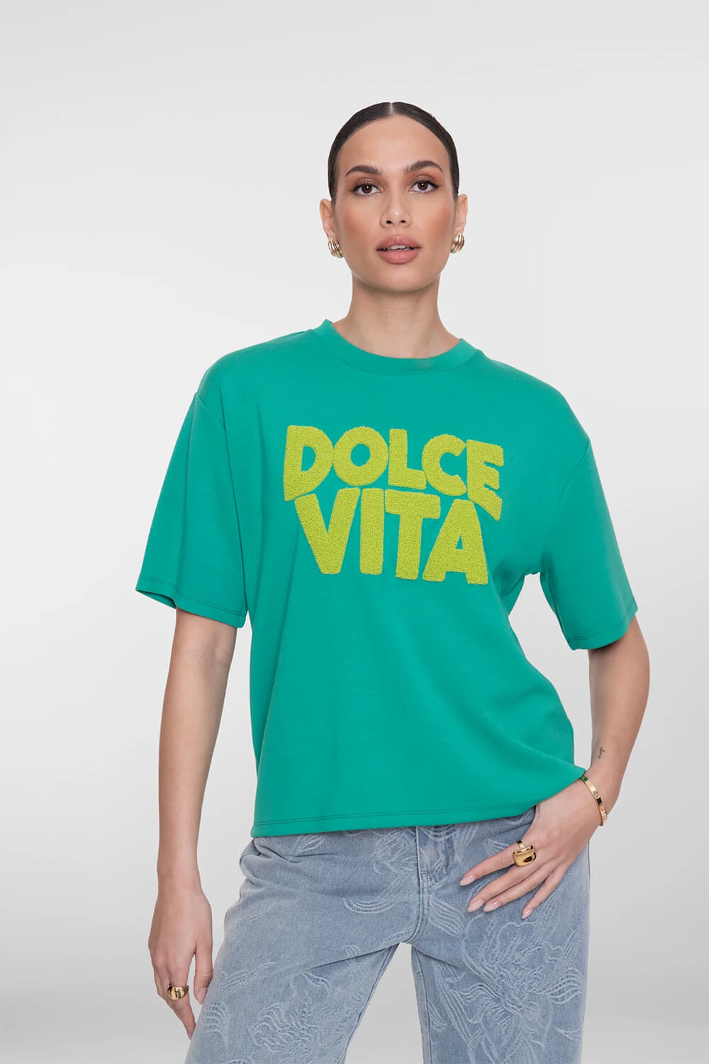 Geisha Sweater Scuba Toweling Groen