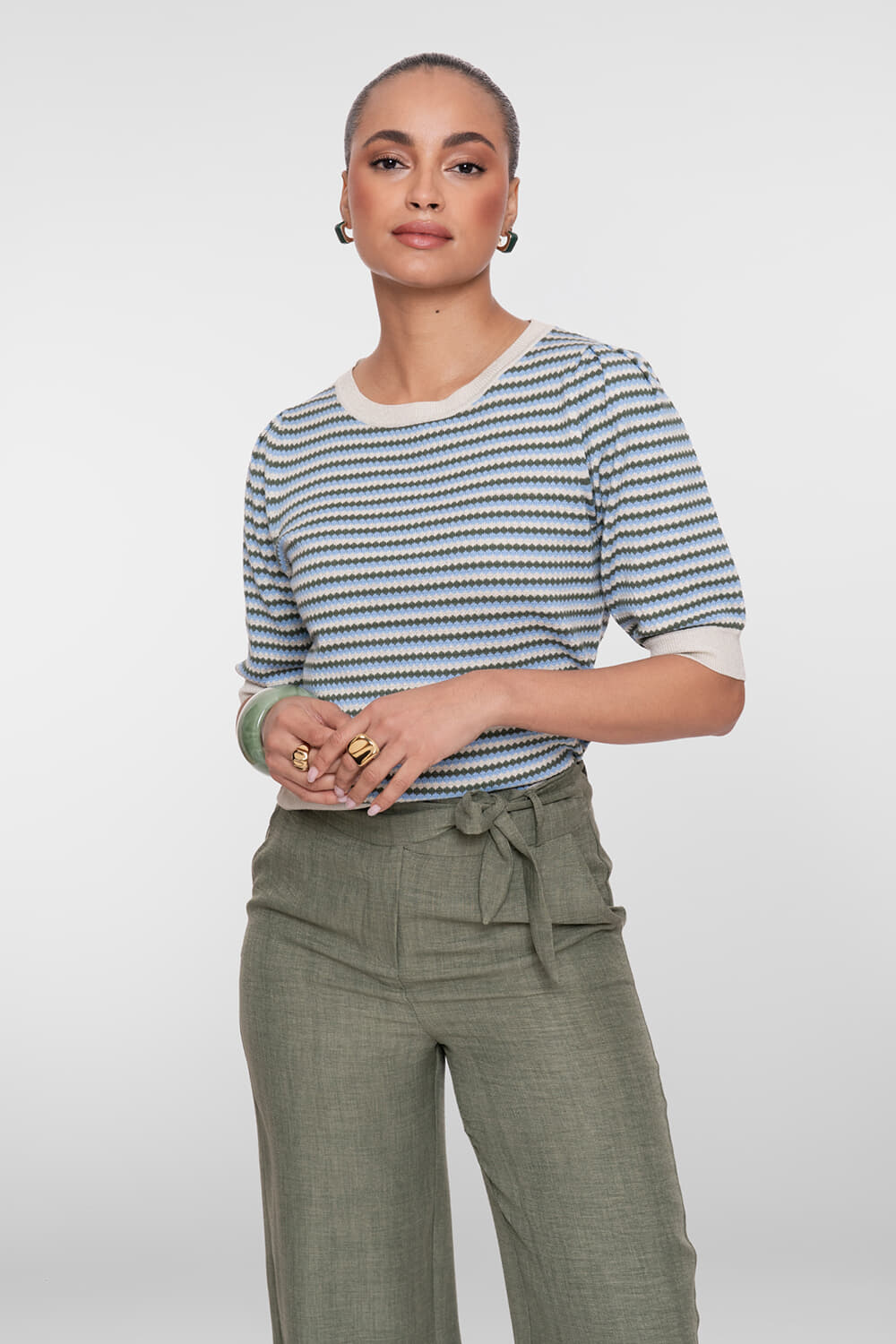 Geisha Pullover Stripe lrx Off White