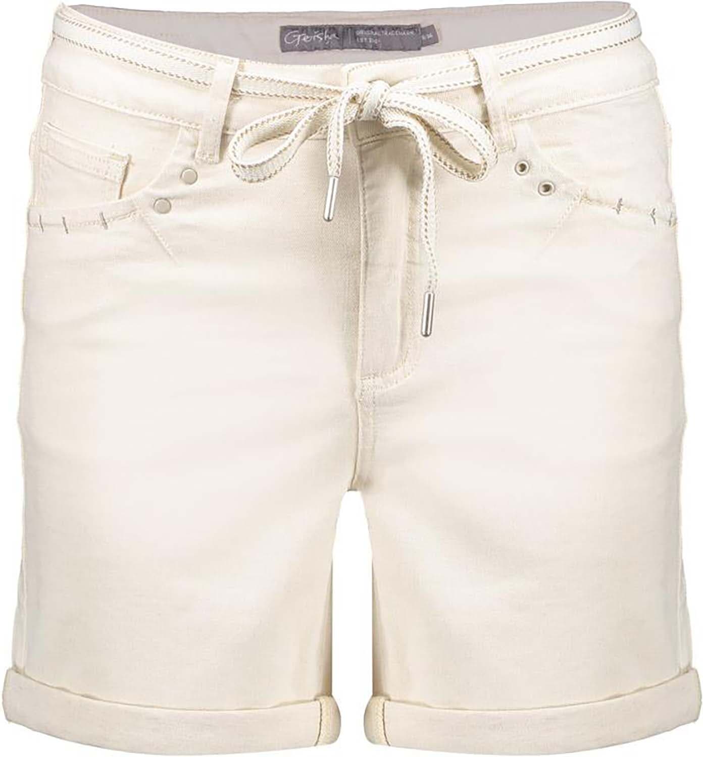 Geisha Jeans Short linnen mix Off White