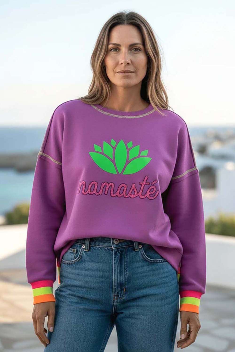 Miss Goodlife Sweater Namaste Paars