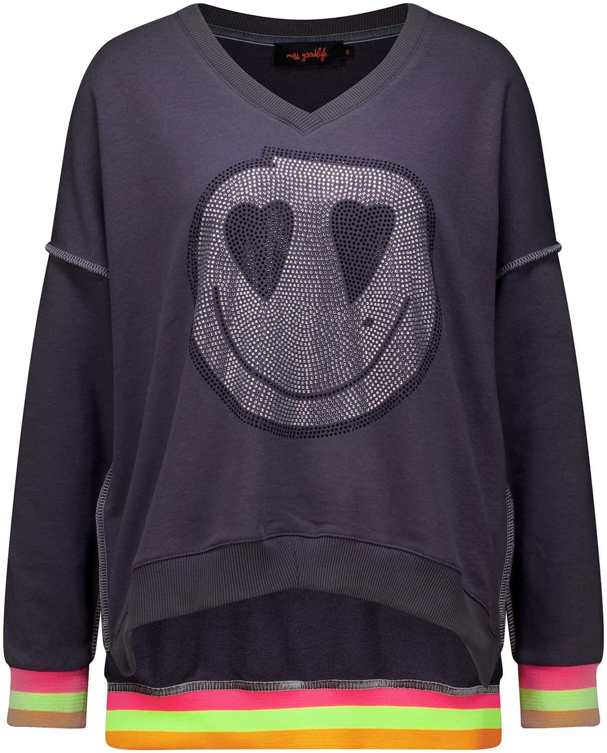 Miss Goodlife Sweater Rise and shine Antraciet