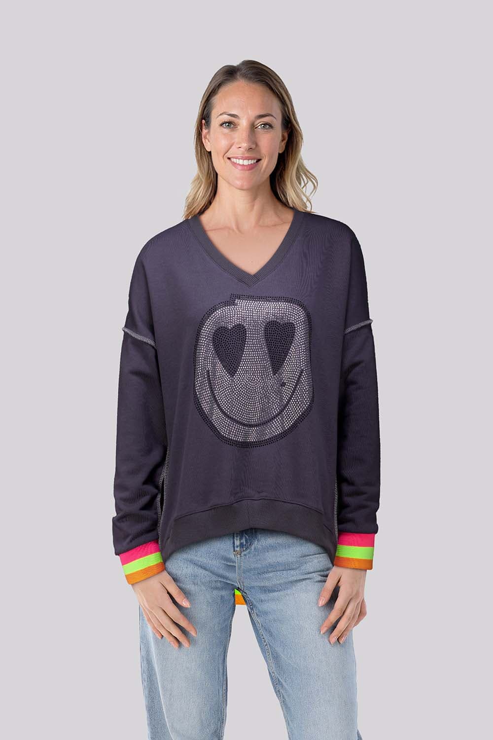 Miss Goodlife Sweater Rise and shine Antraciet