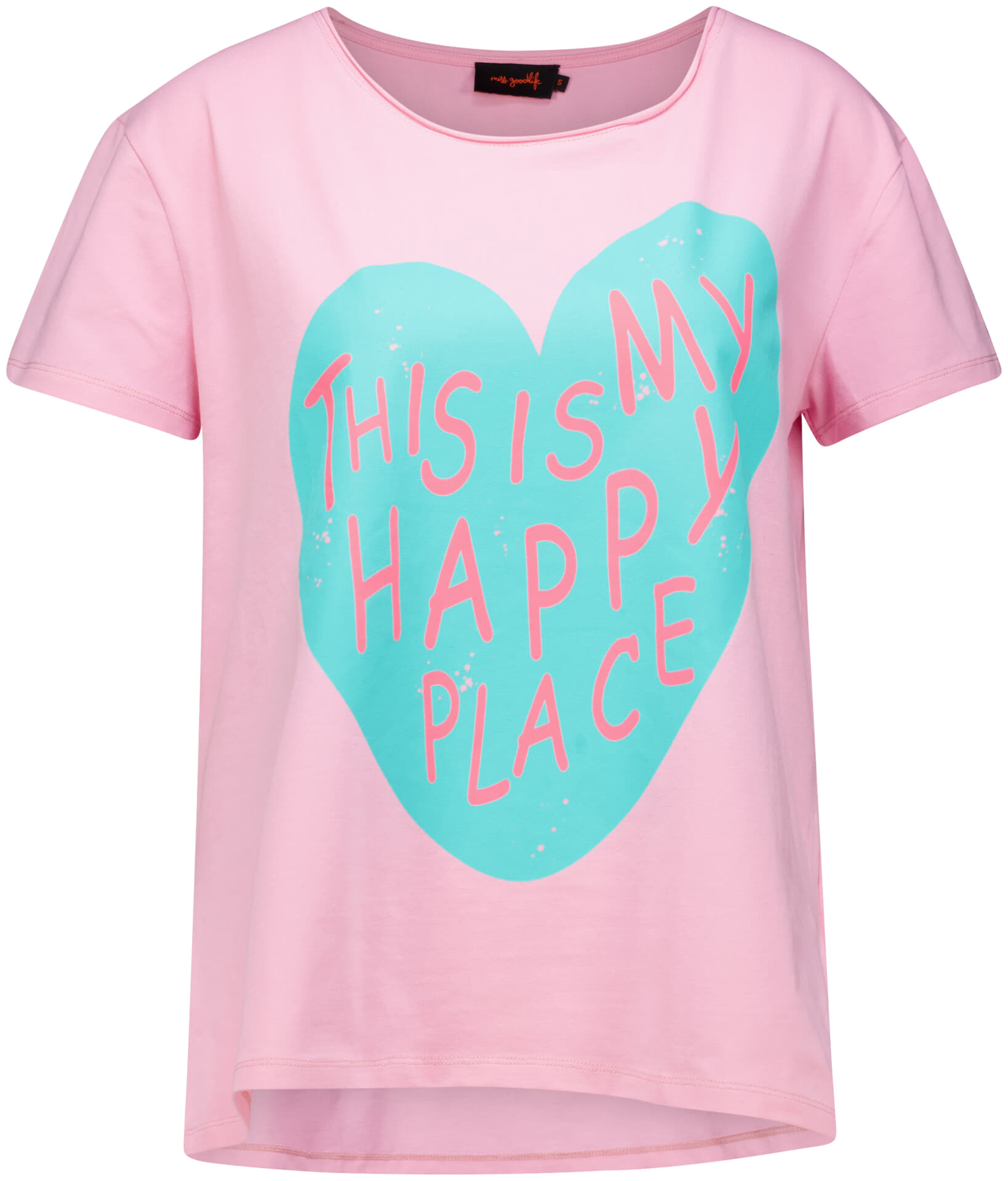 Miss Goodlife T-shirt Happy Place Roze