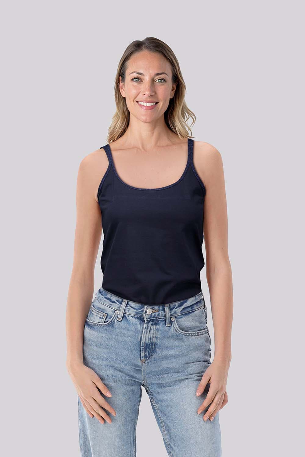 Bomont Top Lurex Strap Navy