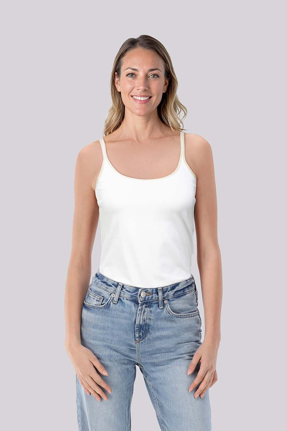 Bomont Top Lurex Strap Wit