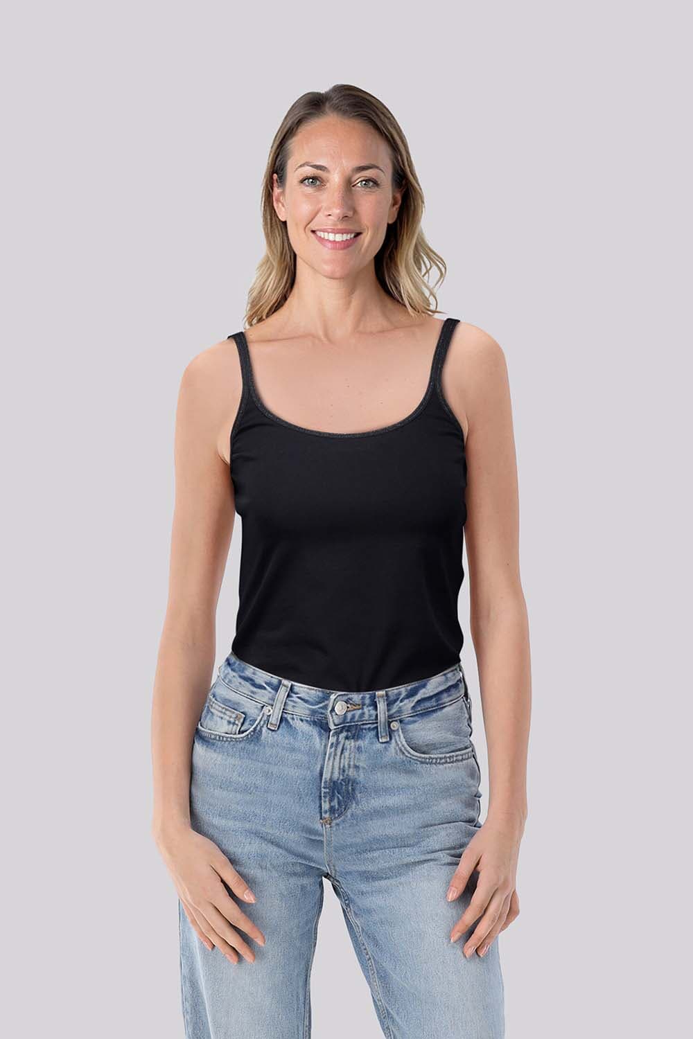 Bomont Top Lurex Strap Zwart