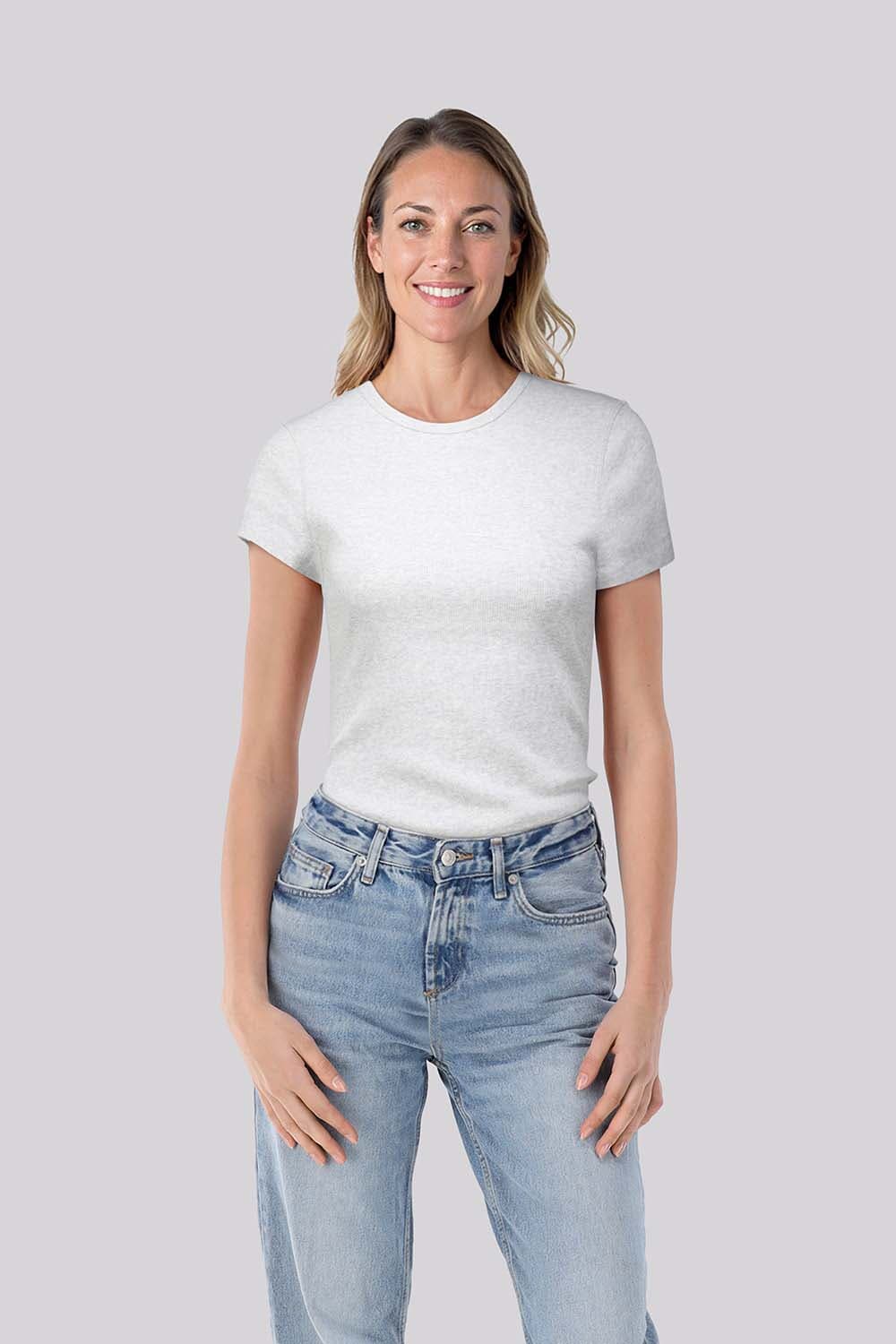 Bomont T-shirt Rib Grijs