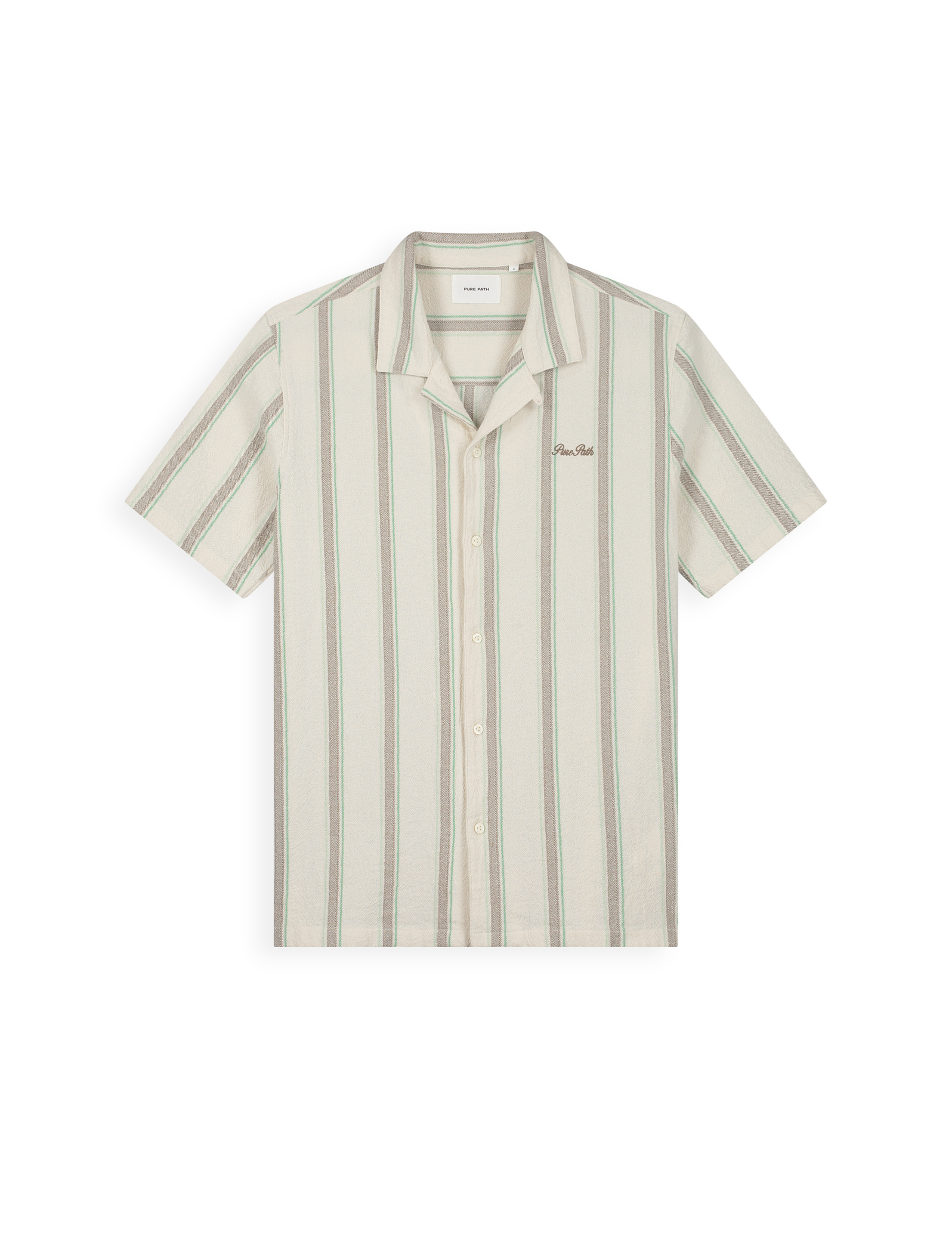 Pure Path Overhemd Striped Kaki