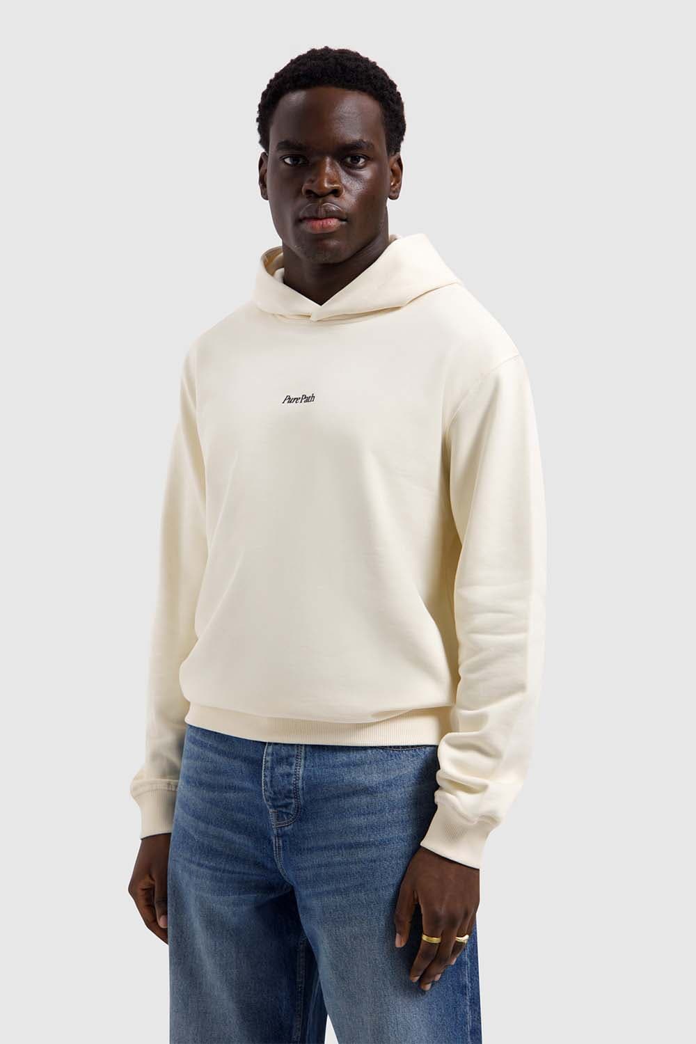 Pure Path Hoodie Bold Emblem  Kaki