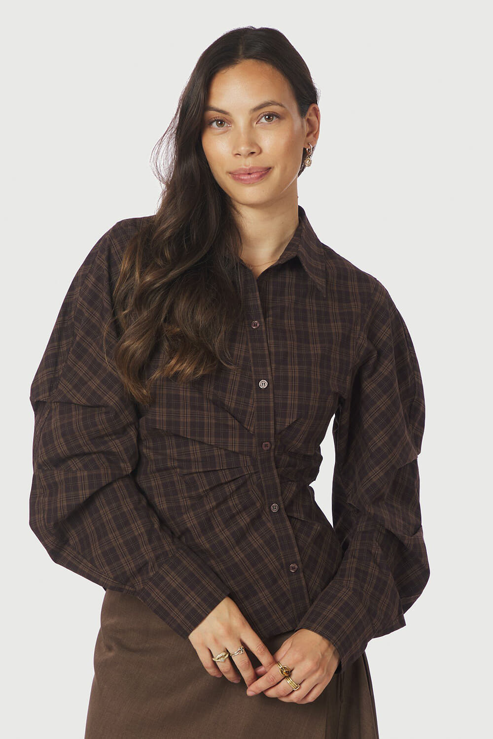 Neo Noir Blouse Neoella Check Bruin