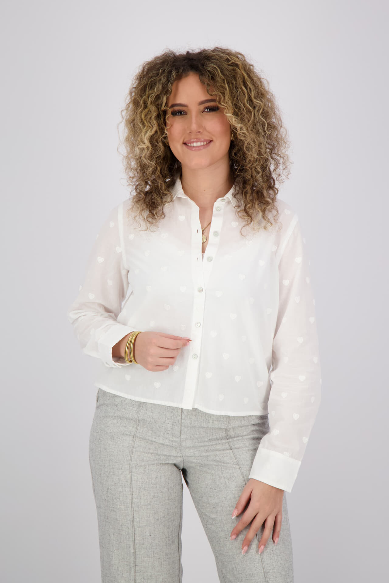 Vila Blouse Valenta Heart Wit