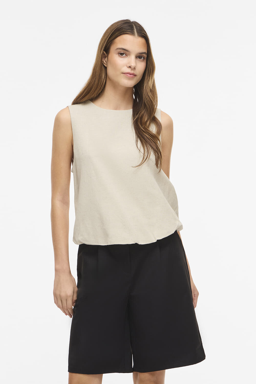 Vila Top Prissilla Baloon Beige