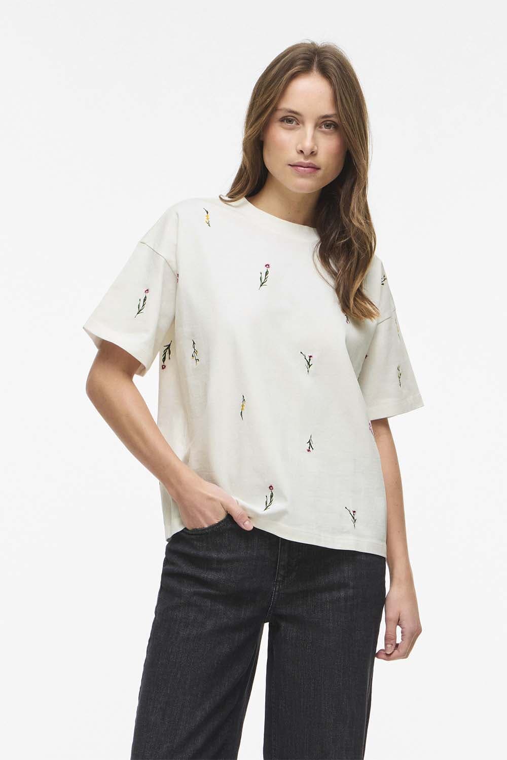 Vila T-shirt Monie  Crème