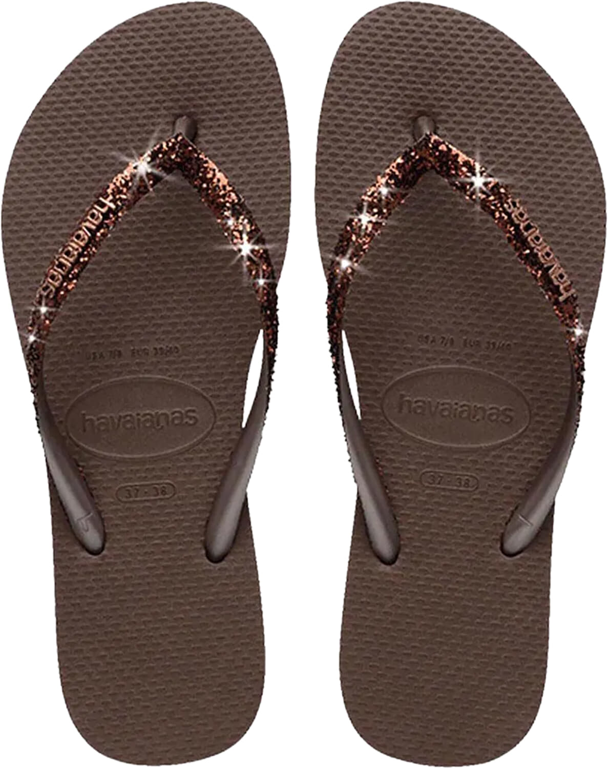 Havaianas Slipper Slim Glitter Bruin