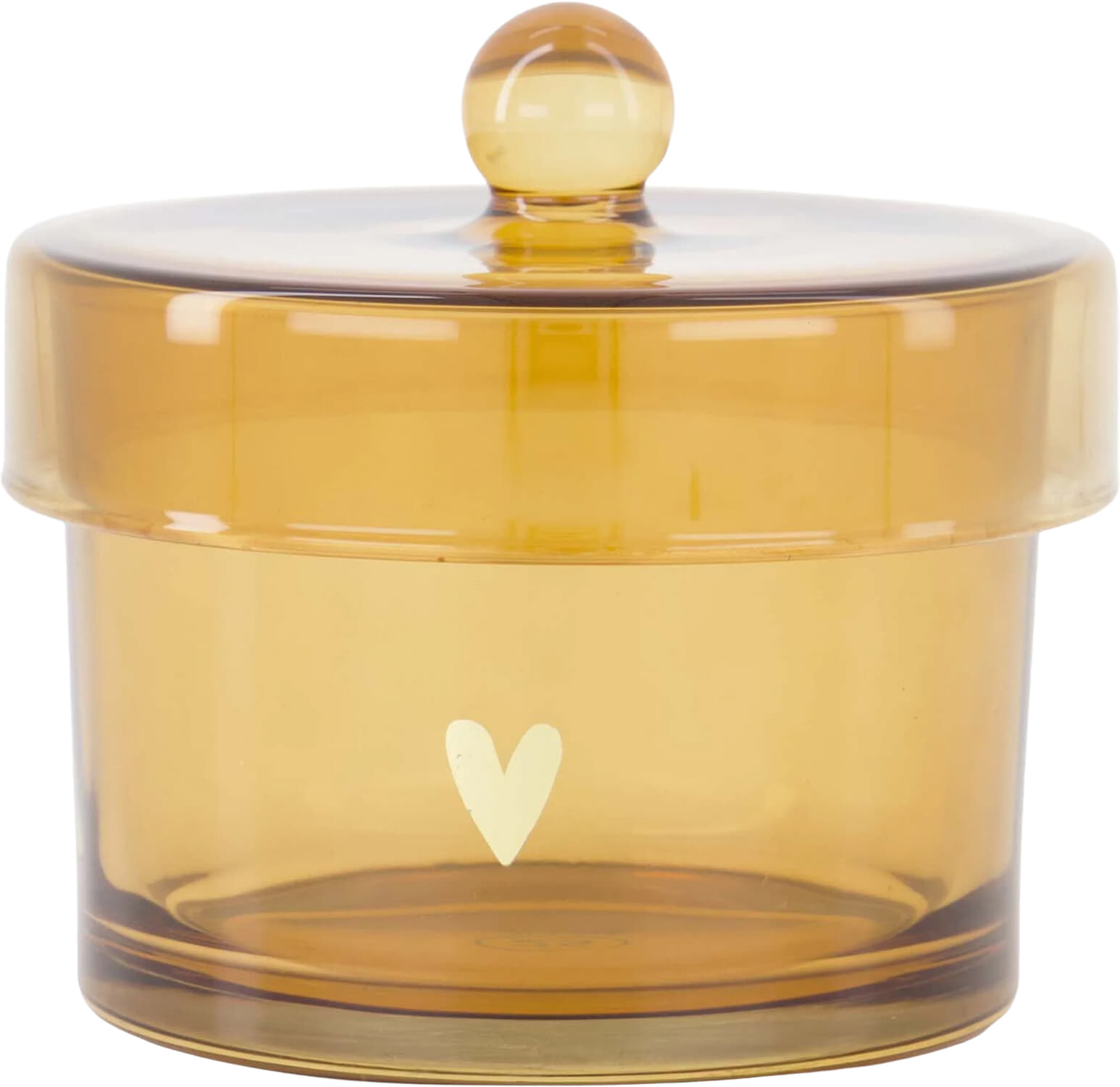 Zusss Bewaarpot glas met deksel hartje Wit