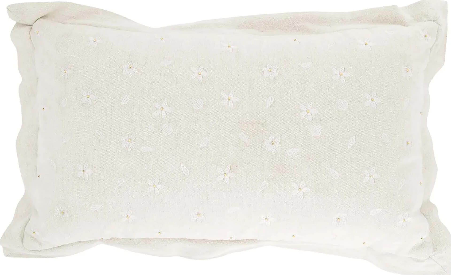 Zusss kussen bloem kralen 50x30cm Kaki