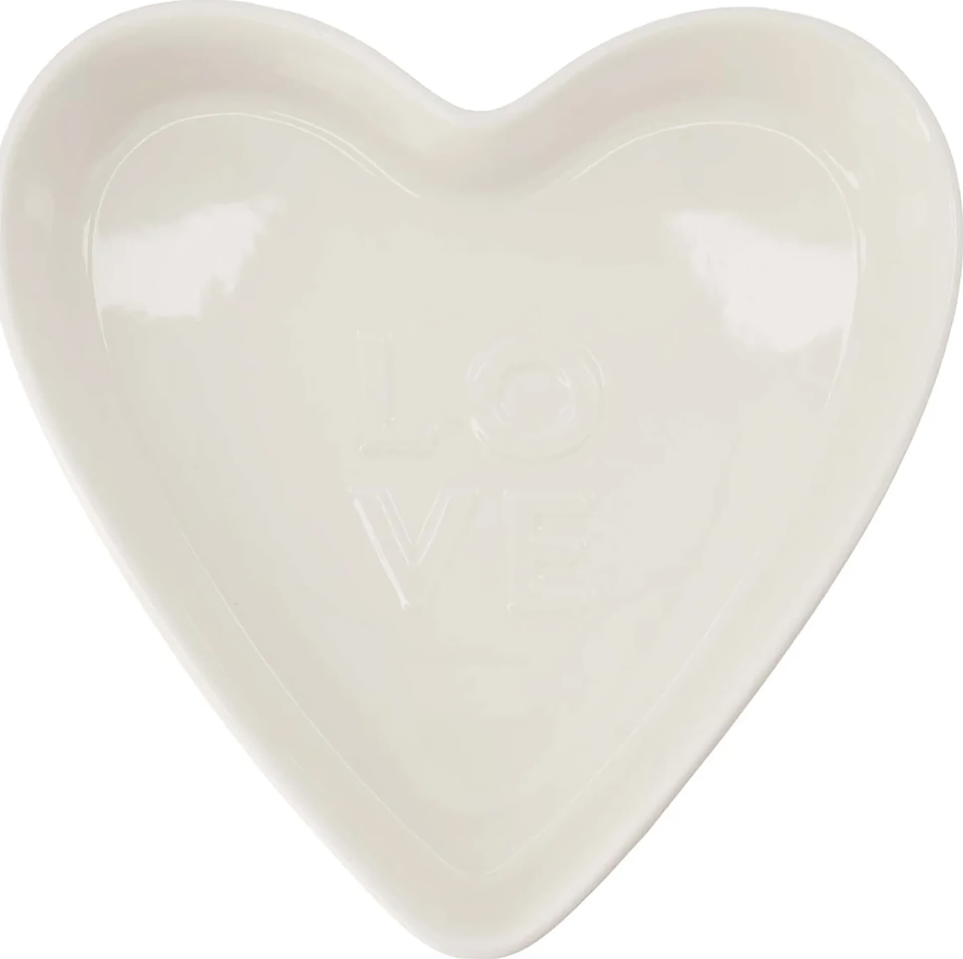 Zusss Ovenschaal Hartvorm Love Groot 23x6cm Wit