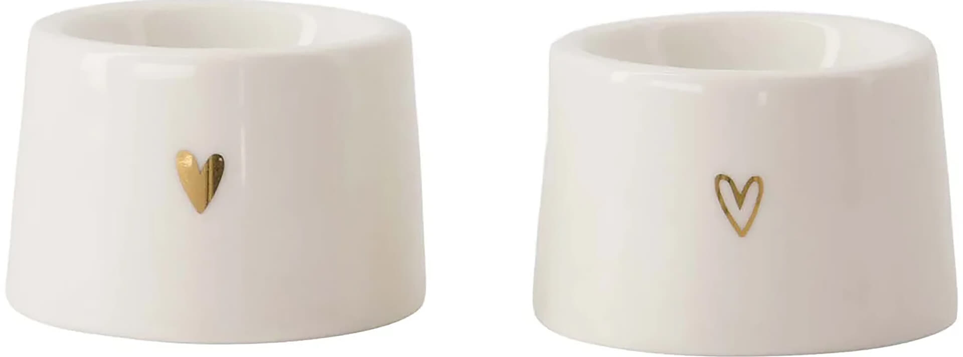 Zusss Set Van 2 Eierdopjes Hartje Wit