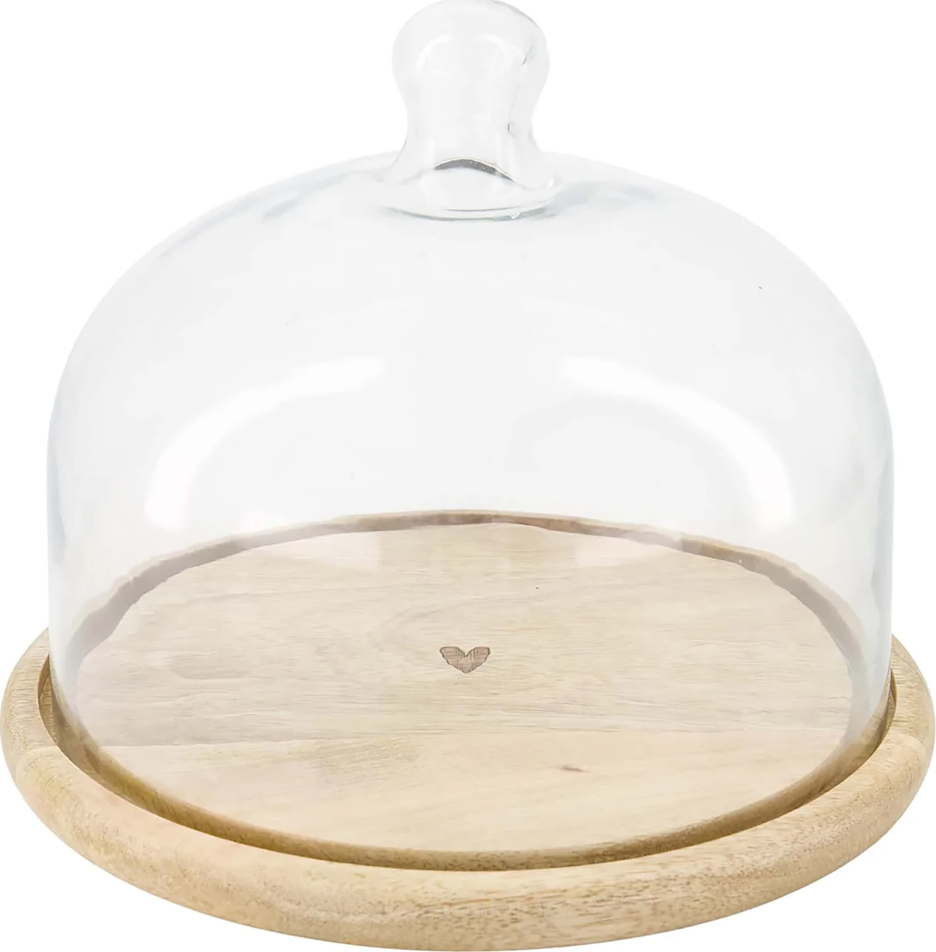 Zusss stolp glas op houten plateau hartje Wit