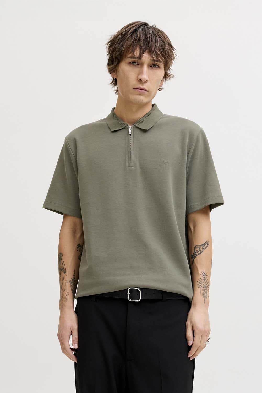 Jack & Jones Polo Ethan Zip Army