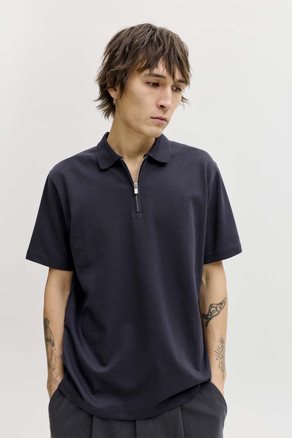 Jack & Jones Polo Ethan Zip Navy