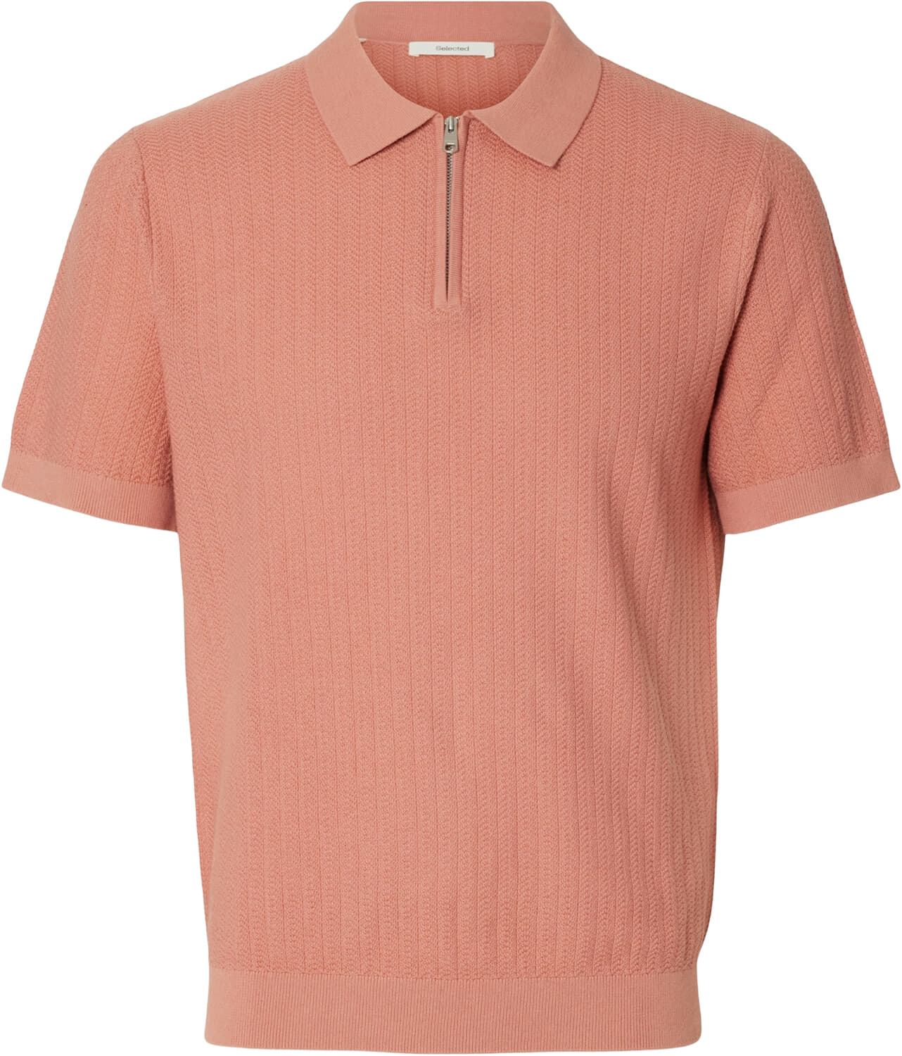 Selected Homme Polo Cran Zip Roze